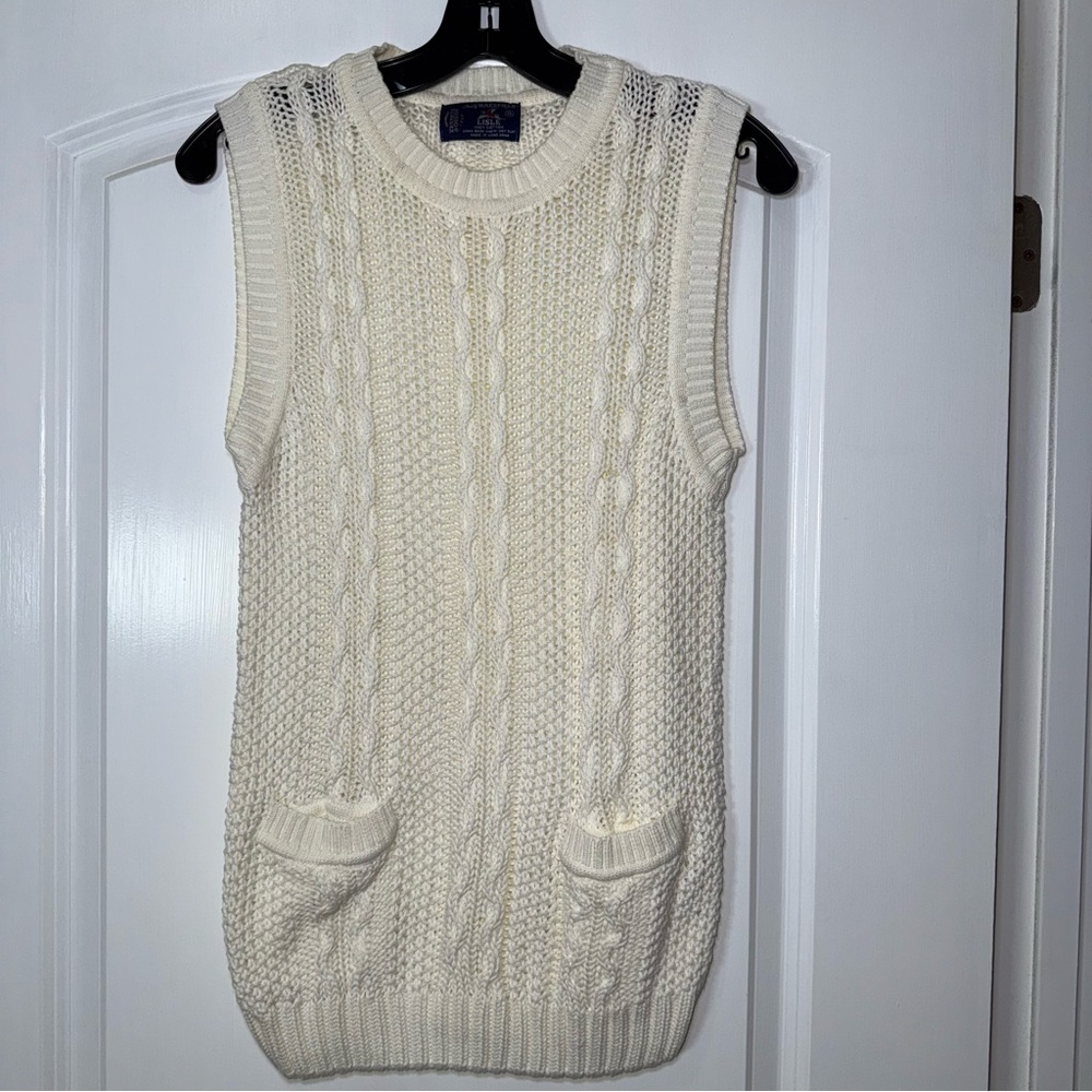 Kenneth Gordon Lady Wakefield Women’s Cream Vintage Knit Sweater Vest Size Small